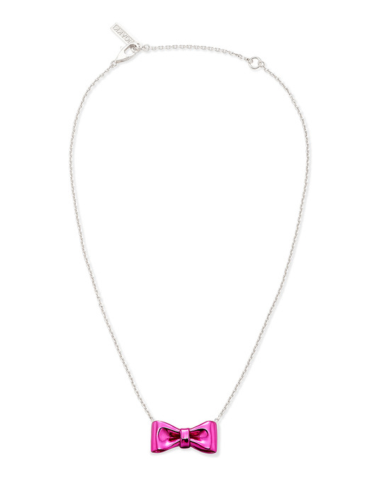 (silver925) Reborn Ribbon Necklace 001-Pink