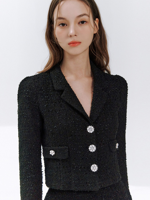 Valoisa tweed crop jacket(2colors)