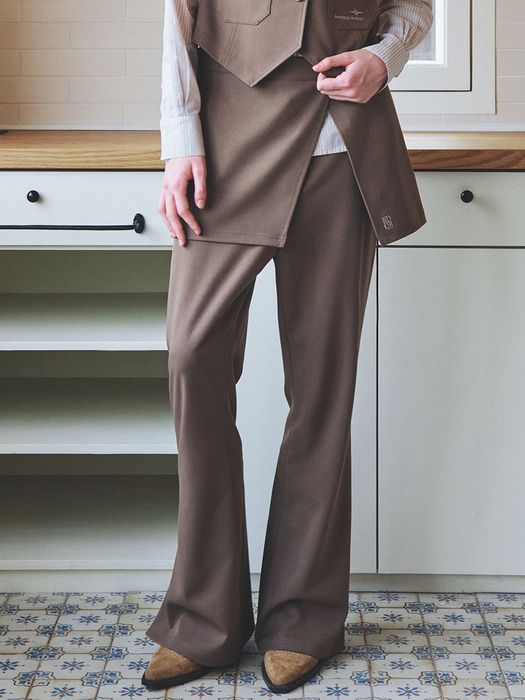 Anemoia 2-Way Layered Skirt Pants [BEIGE]