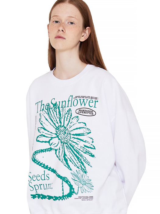 SUNFLOWER SWEATSHIRT (WHITE)