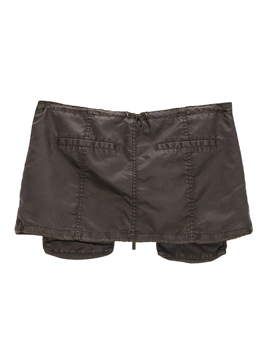 TWO WAY CARGO BELTED SKIRT IN BROWN