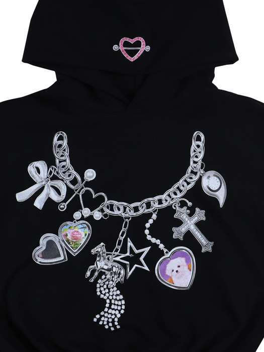 Puppy necklace hoodie 