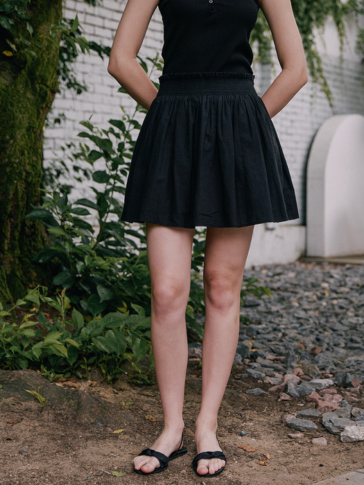 Smocking lovavle Mini Skirt - Black