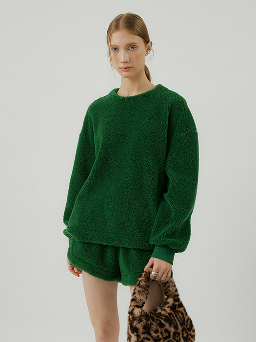 Boucle TO fur crew neck T-shirts [green]