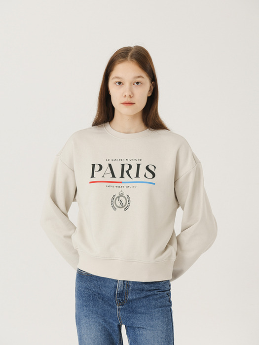 [기모 옵션] Standard Classic Paris Sweat Shirts [GREIGE]