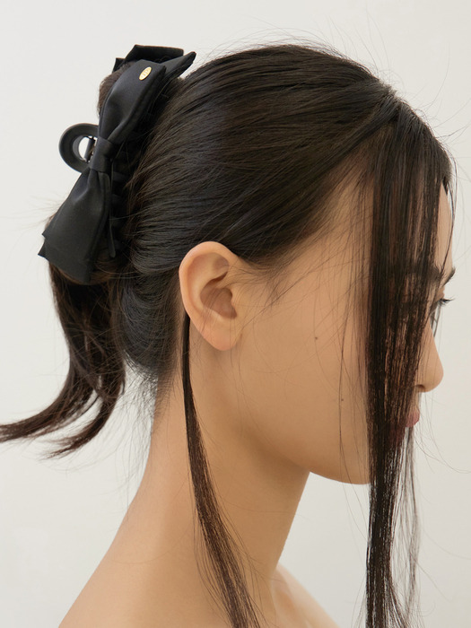 satin layered ribbon hair clip (2colors)