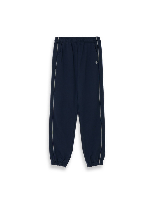 Piping line Essential logo Jogger sweat pants Navy