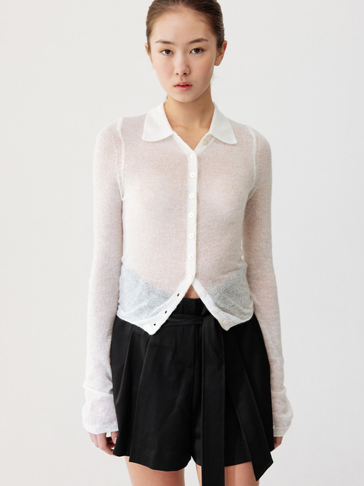 SEETHROUGH COLLAR CARDIGAN_TT4S301IV