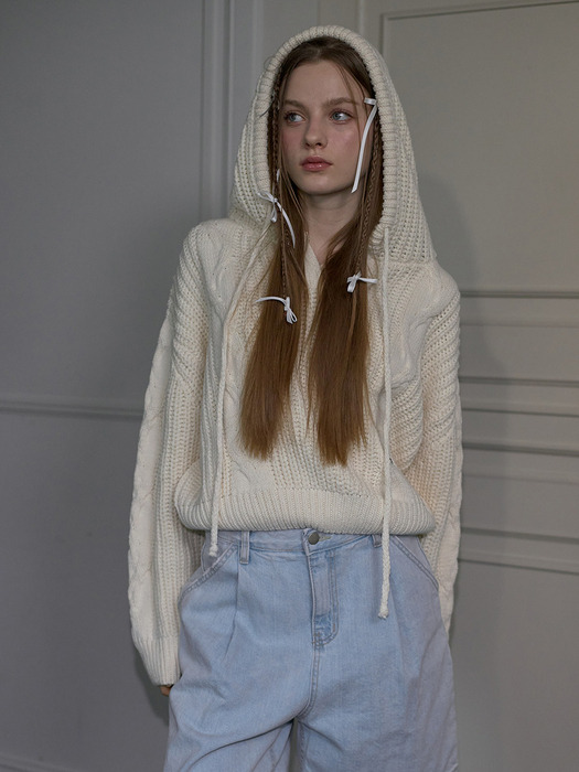 Mellow Hood Knit [Ivory]