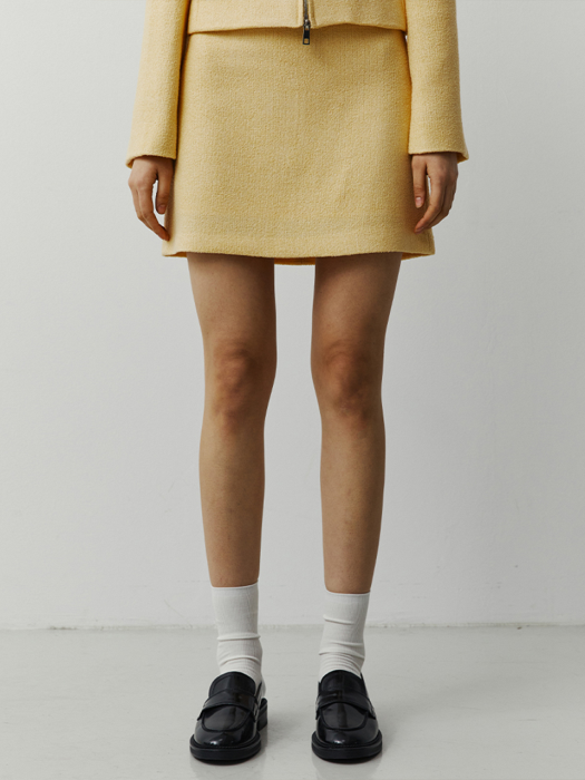 TWEED MINI SKIRT - YELLOW