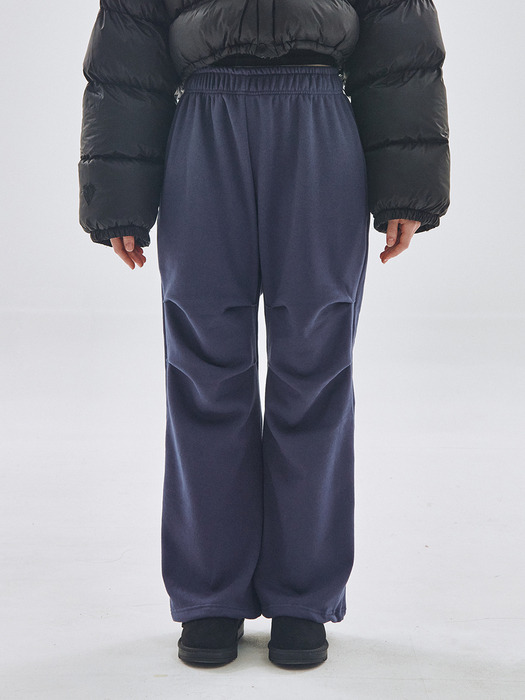 Parachute detail banding wide sweatpants [blue]