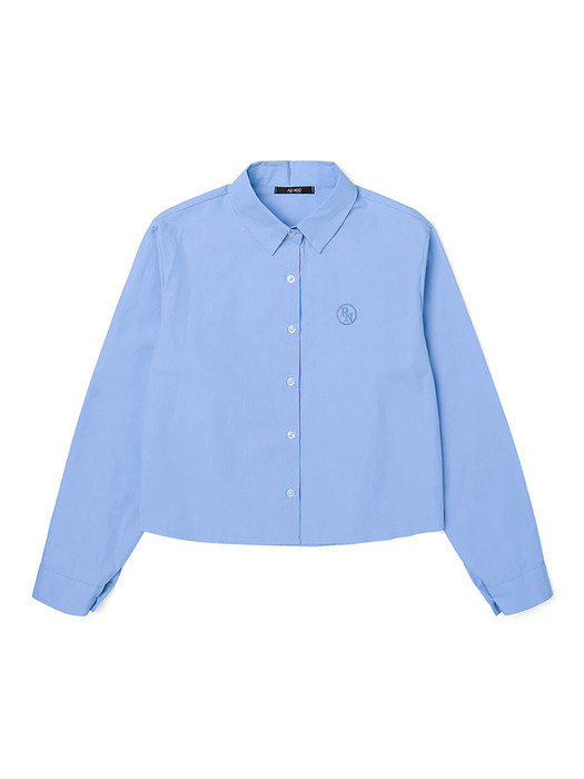 여성 오프닝 크롭 셔츠 (BLUE) (HA2LS1A-43)