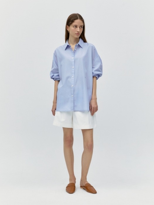 cotton stripe shirts - blue