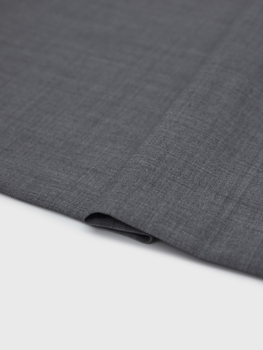 Wool Silk Apron Long Skirt - Grey