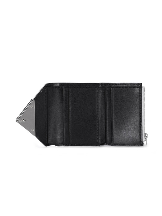 LACQUER TRIANGLE WALLET - MATT SILVER