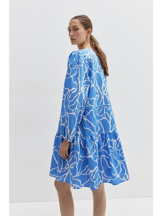 드로스트링 디테일 드레스 블루/패턴 1218298001