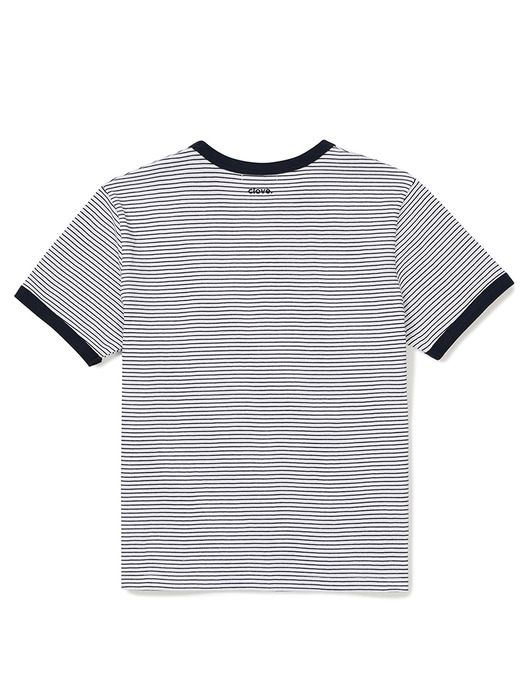 [24SS clove] Stripe Ringer T-Shirt (Navy)