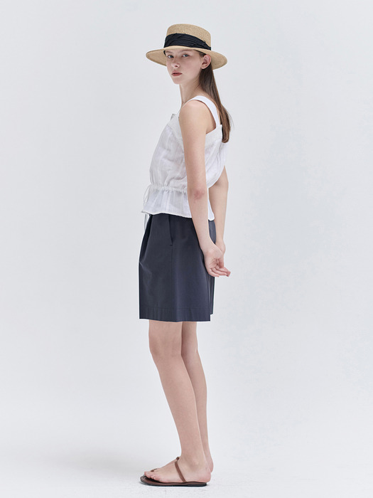 24N summer pin-tuck sleeveless blouse [WH]