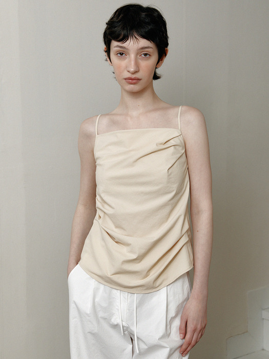 drape sleeveless top (butter)