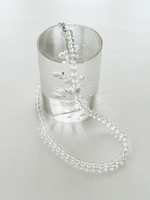 [Silver925] Vintage Mood Crystal&Pearl Necklace