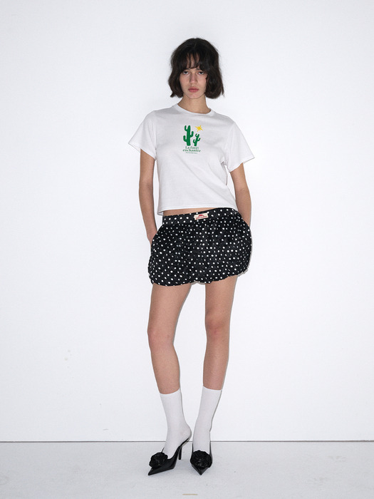 SLIM TSHIRT ENCHANTEE : CACTI_WHITE