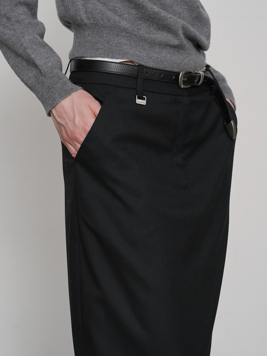 Wool Maxi Skirt Black