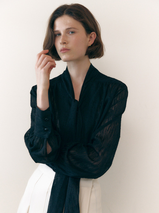 [New Color] Tie Blouse_5color