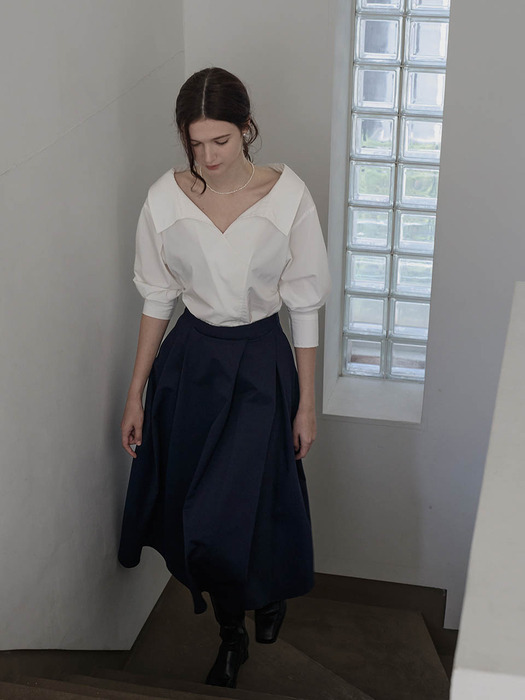 [24FW] Lautre Diana Navy flare skirt