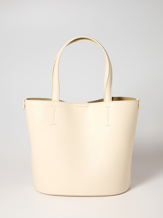 [에어팟 파우치증정]Vegan leather Handle Bucket bag_Ivory