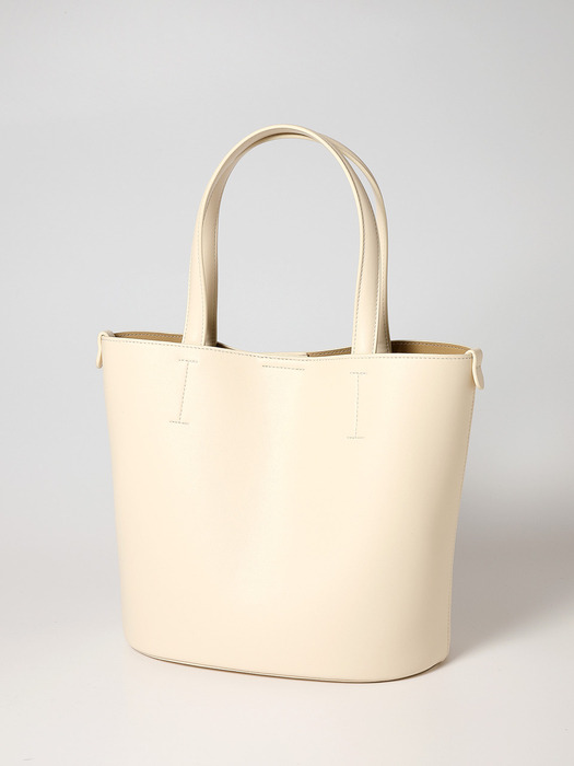 [에어팟 파우치증정]Vegan leather Handle Bucket bag_Ivory