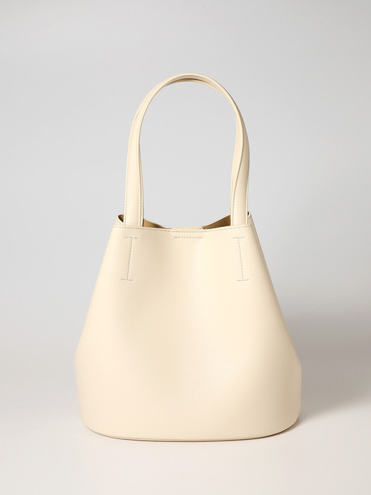 [에어팟 파우치증정]Vegan leather Handle Bucket bag_Ivory