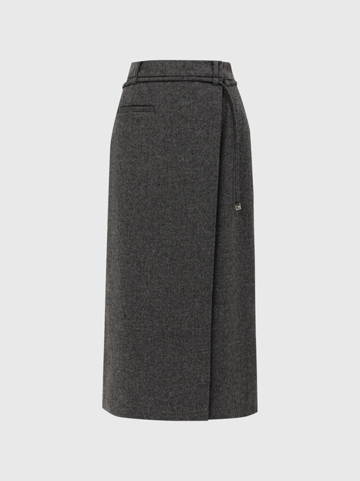 브리아나 울 랩 스커트_차콜 / BRIANA WOOL WRAP SKIRT_CHARCOAL