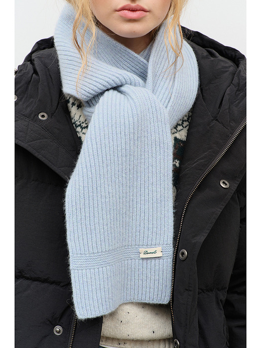 KNITTED CASHMERE MUFFLER SKY BLUE_UDMU4F103B1