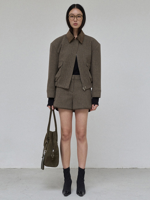 [블러썸에이치컴퍼니]BRICK HERRINGBONE SHORTS [W CONCEPT]