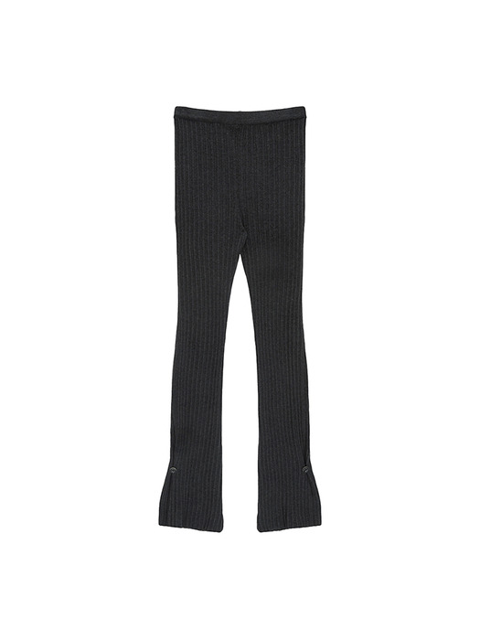 LAYERED KNIT BOOTS CUT PANTS IN CHARCOAL