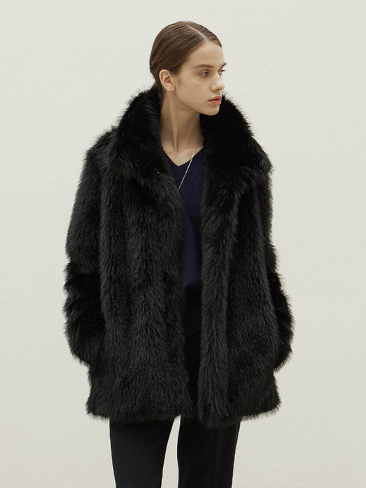 OVEOF Bush fur jacket black フェイクファーコート 오브오브]Bush Fur Jacket_Black