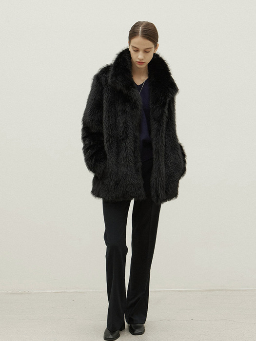 오브오브]Bush Fur Jacket_Black