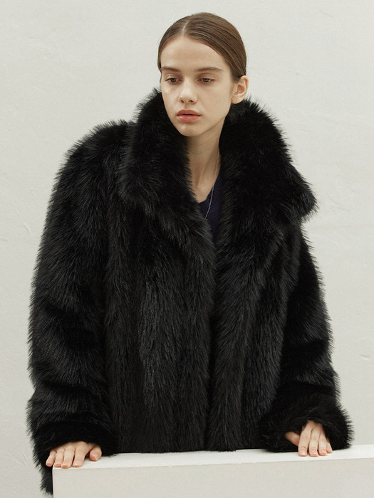 오브오브]Bush Fur Jacket_Black