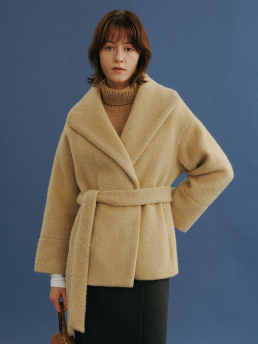 AMETT ALPACA HALF COAT (2colors)