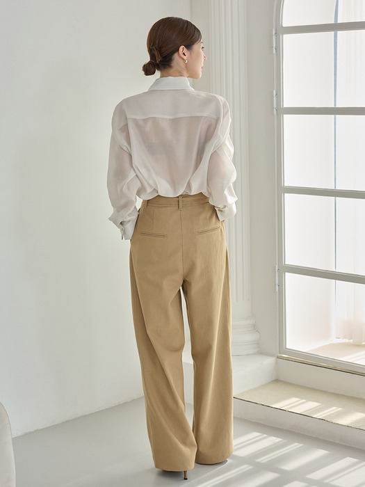 골드버튼 텐셀 블라우스 아이보리 GOLD BOTTON TENCEL BLOUSE IVORY