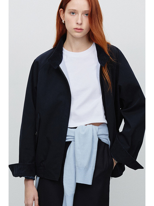 UNISEX MODERN HARRINGTON JACKET DEEP NAVY_UDJU5A111N3