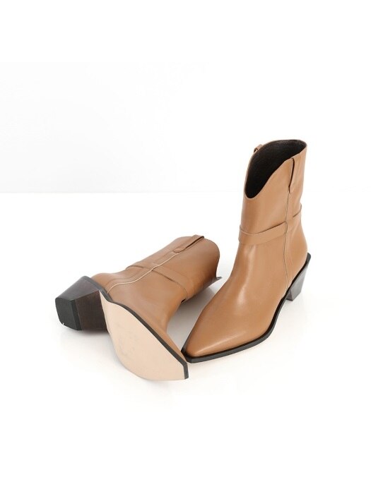 camel acrylic sole cowboy ankle boots