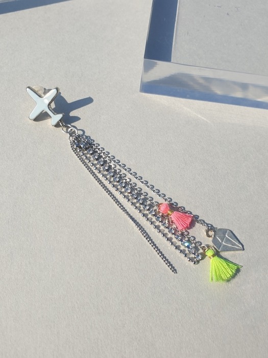 Neon tassel chain Earring