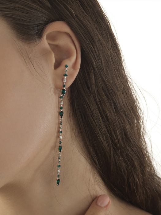 ARROW emerald long single earring