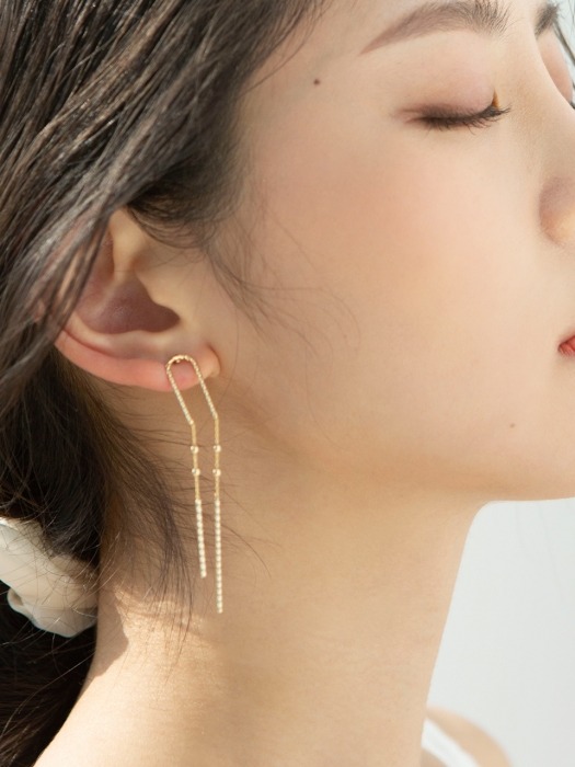 U bar drop earrings (2colors)