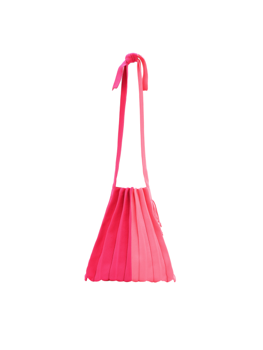 Lucky Pleats Knit M Half & Half Magenta/Neon Pink