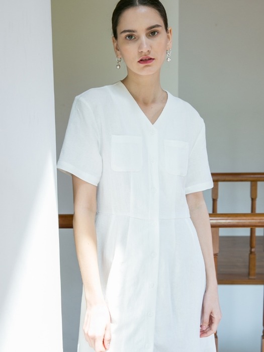 Soft Twill Dress - White