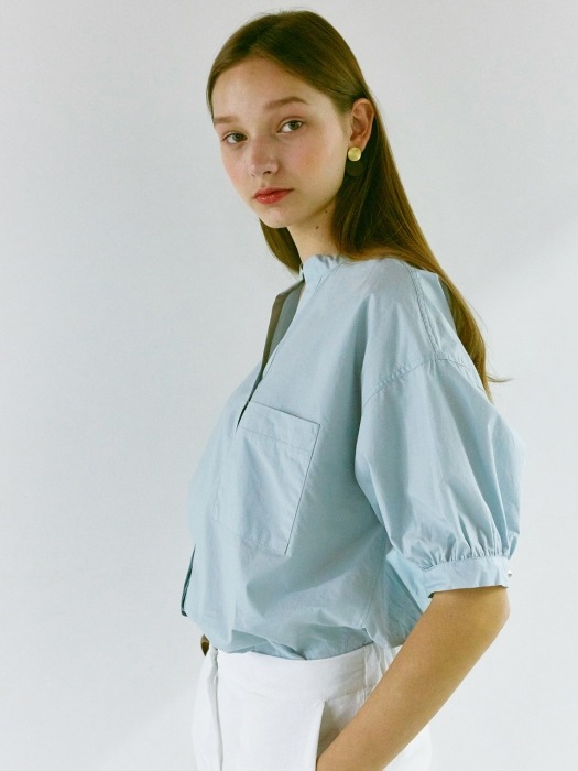 ouie76 China collar balloon shirts (white)