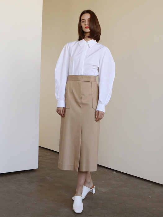 Bamboo cotton skirt_Beige