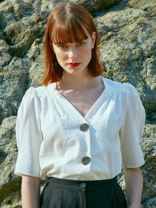 iuw407 Big-button blouse (mint)
